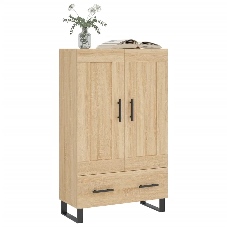 Buffet haut chêne sonoma 69,5x31x115 cm bois d'ingénierie - 3