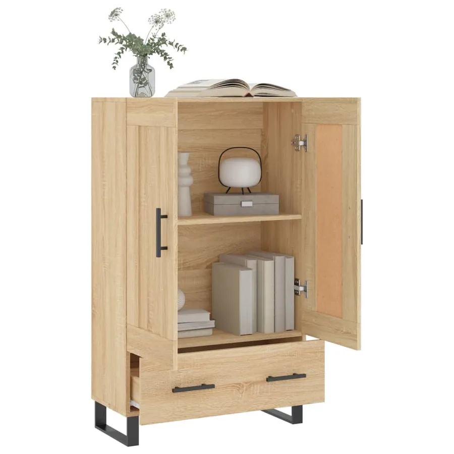 Buffet haut chêne sonoma 69,5x31x115 cm bois d'ingénierie - 4