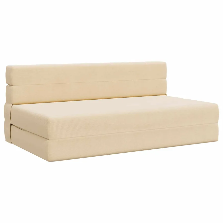 Canapé-lit pliable Crème 152 x 86,5 x 60 cm Tissu - 2