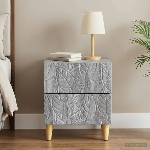 Table de chevet Sonoma gris 43 x 34,5 x 48 cm Bois d'ingénierie