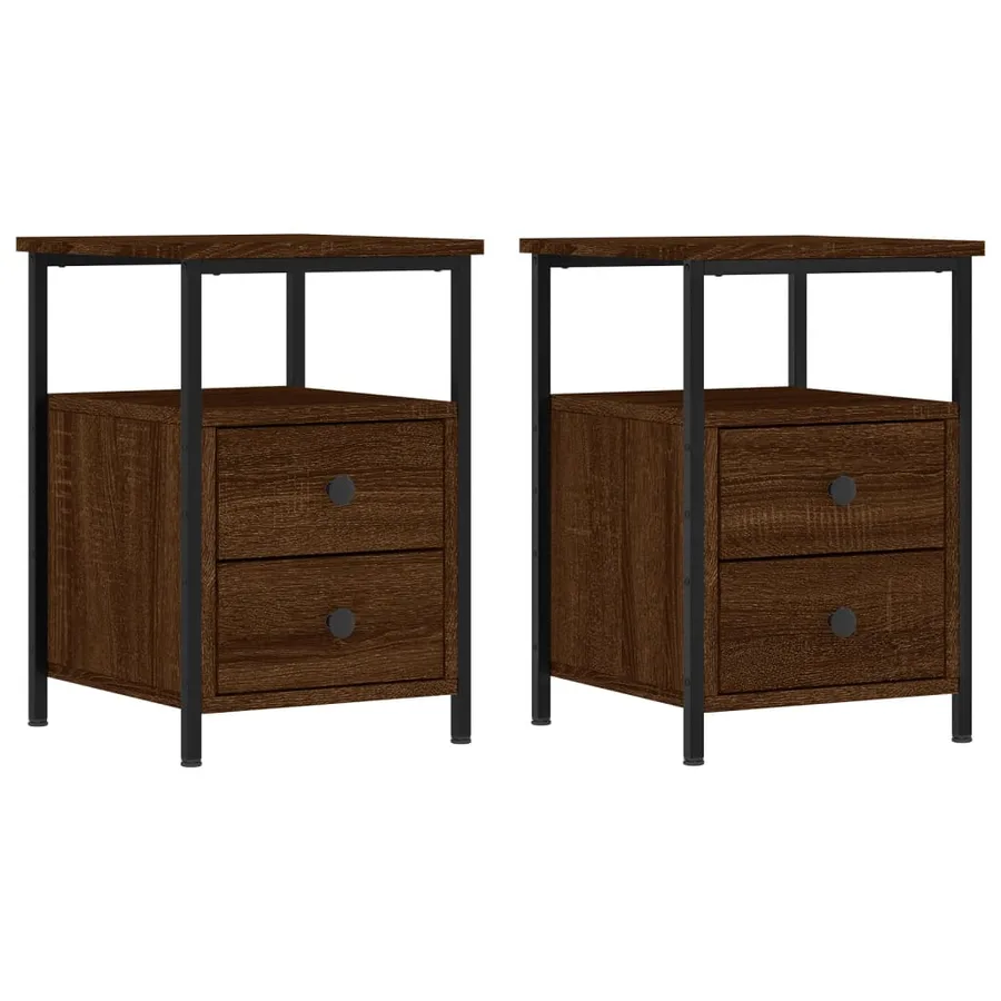 Tables de chevet 2pcs chêne marron 34x35,5x50cm bois ingénierie - 2
