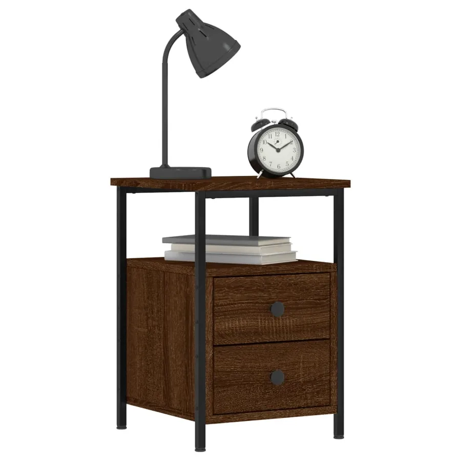 Tables de chevet 2pcs chêne marron 34x35,5x50cm bois ingénierie - 3