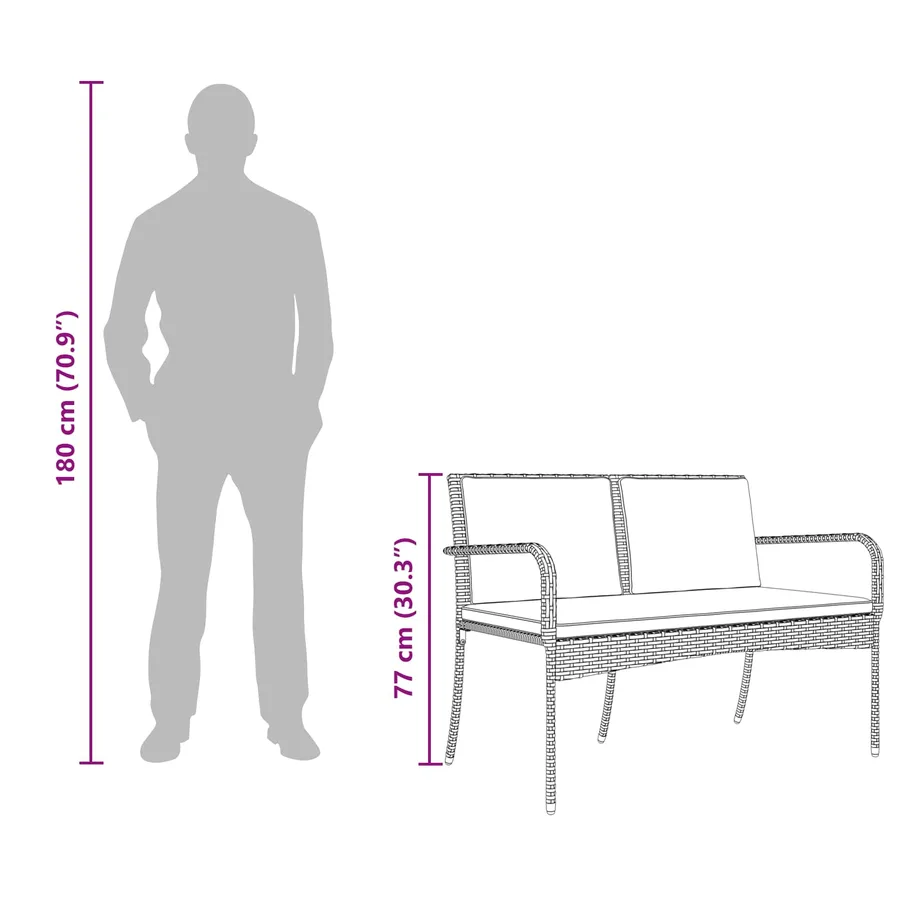 Ensemble de jardin avec coussin acier - 12