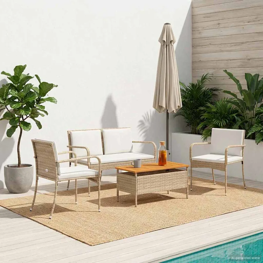 Ensemble de jardin avec coussin acier - 3