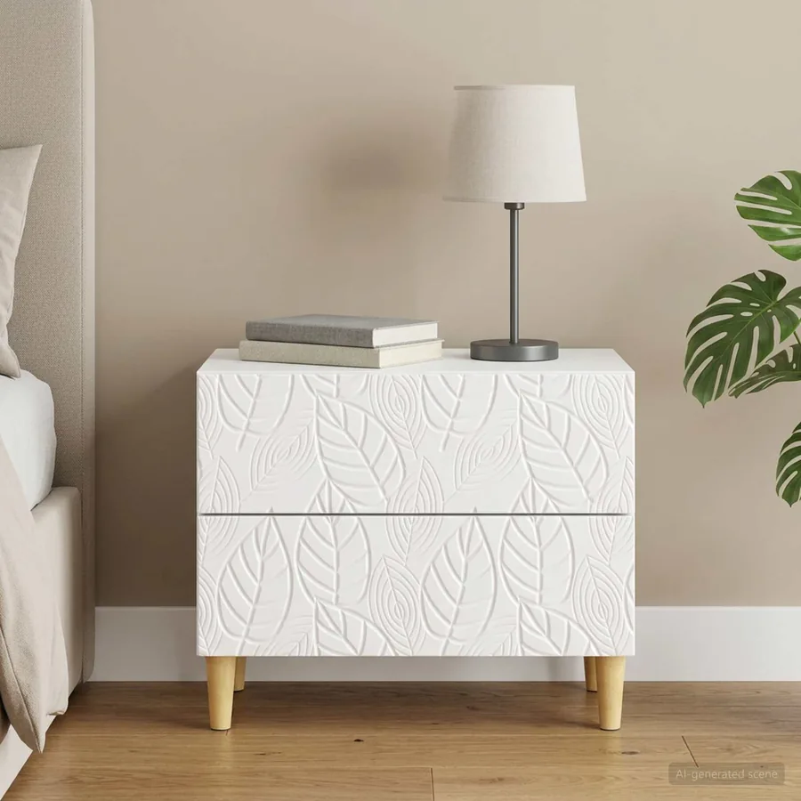 Table de chevet Blanc brillant 62 x 34,5 x 48 cm
