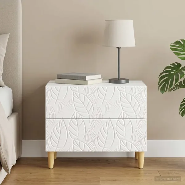 Table de chevet Blanc brillant 62 x 34,5 x 48 cm