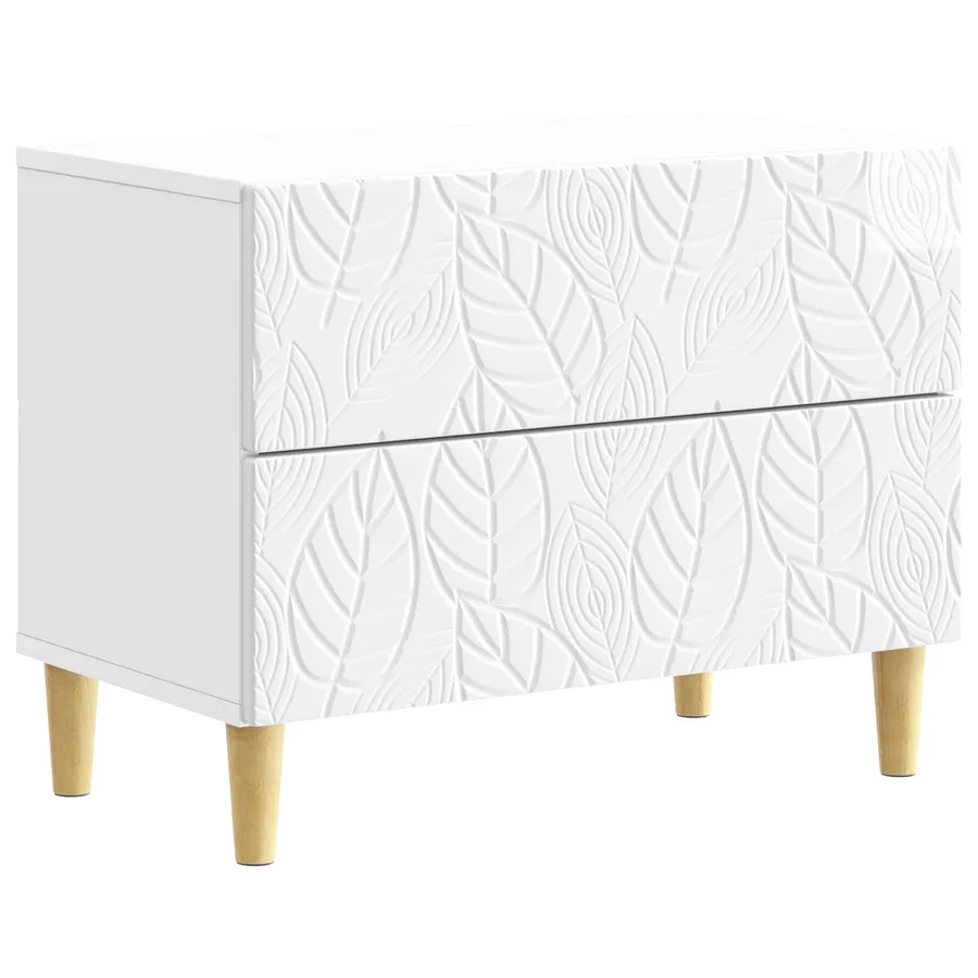 Table de chevet Blanc brillant 62 x 34,5 x 48 cm - 2