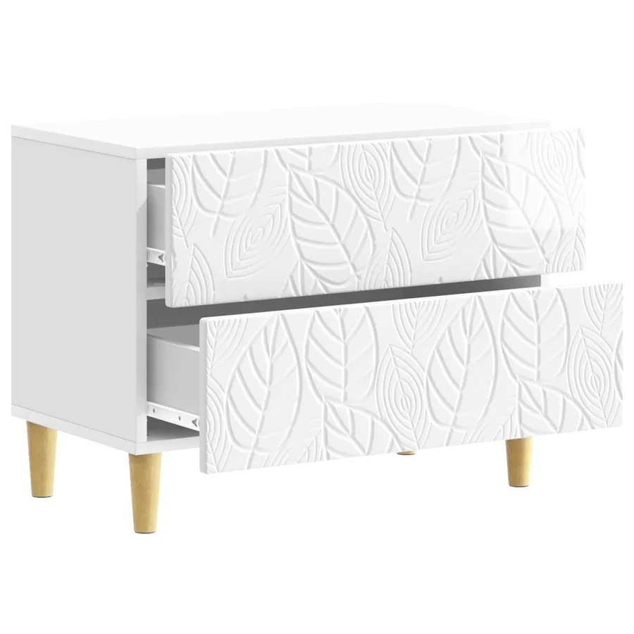 Table de chevet Blanc brillant 62 x 34,5 x 48 cm - 3