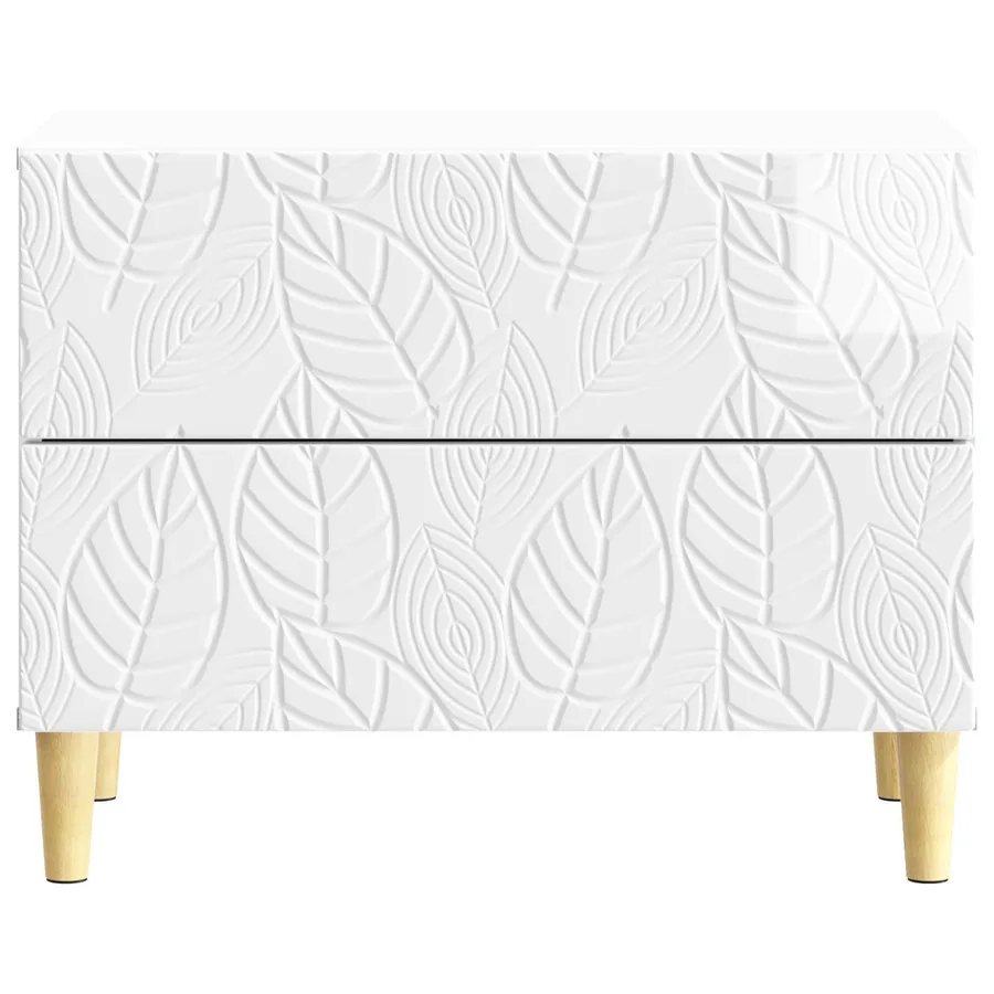 Table de chevet Blanc brillant 62 x 34,5 x 48 cm - 4