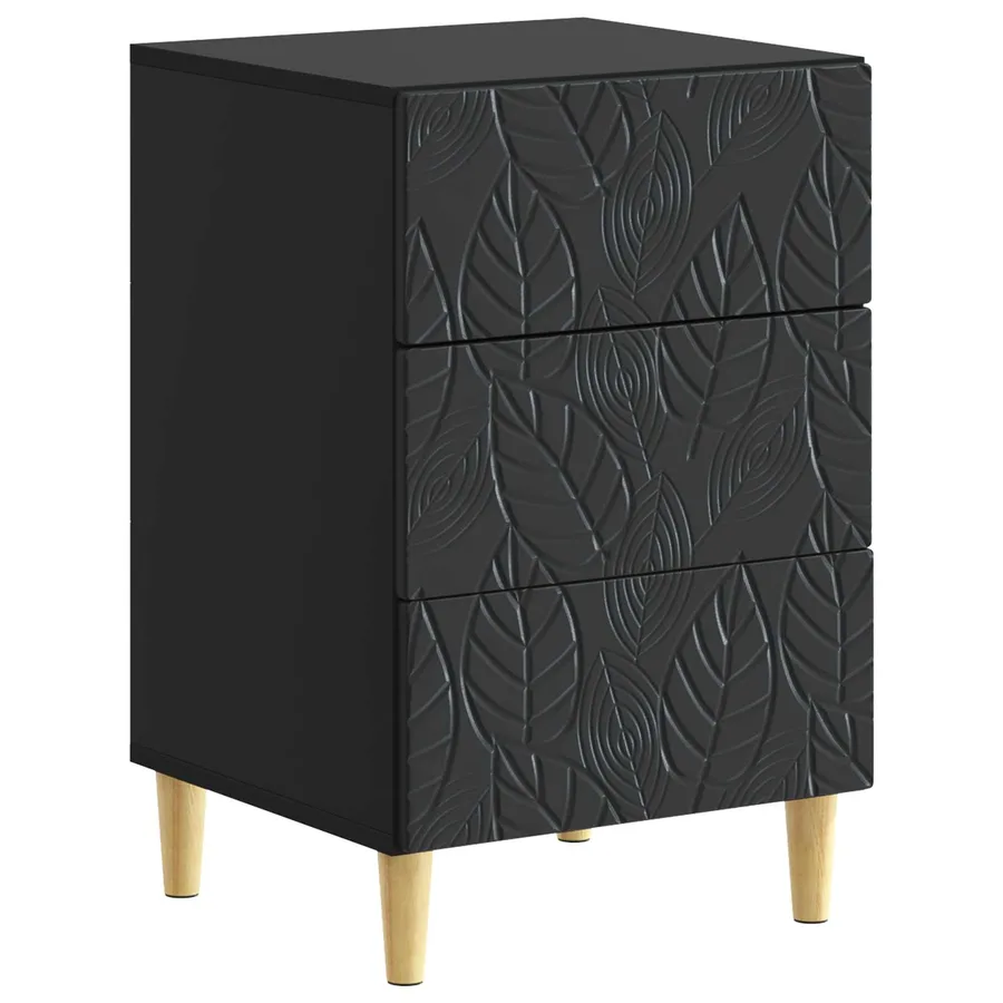 Table de chevet Noir 43 x 39,5 x 66,5 cm Bois d'ingénierie - 2