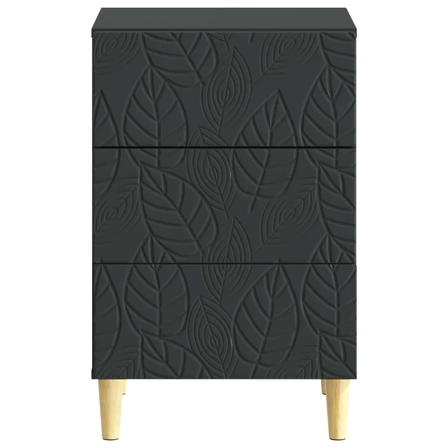 Table de chevet Noir 43 x 39,5 x 66,5 cm Bois d'ingénierie - 4