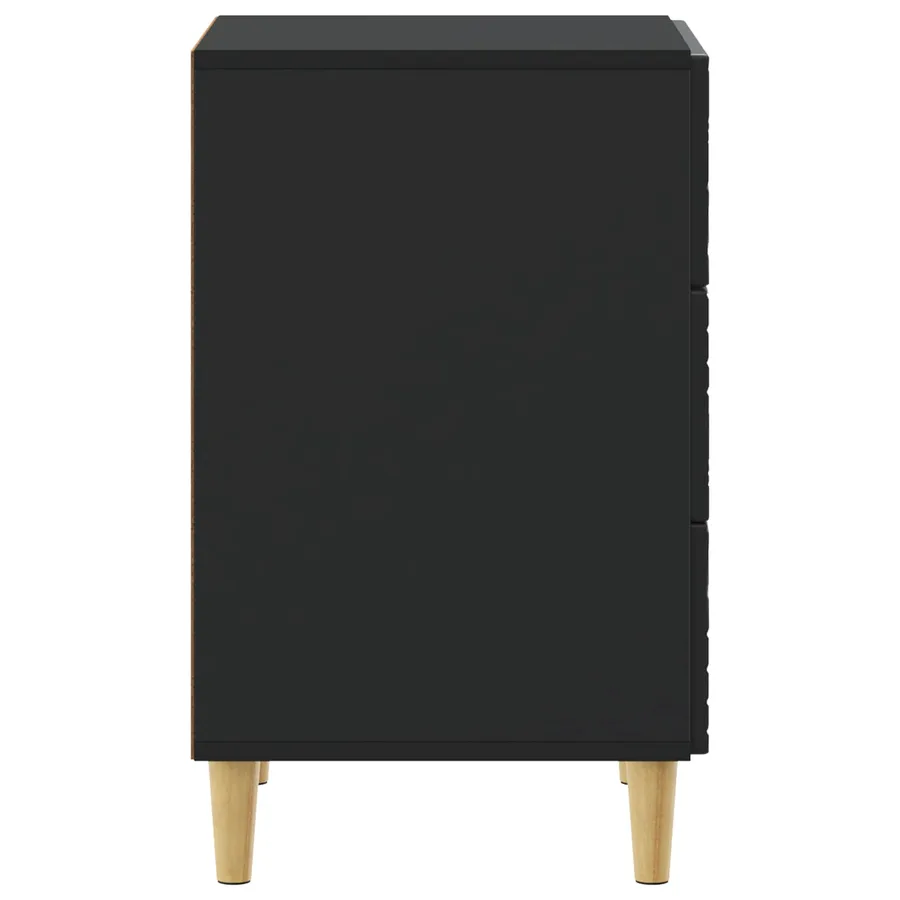 Table de chevet Noir 43 x 39,5 x 66,5 cm Bois d'ingénierie - 5