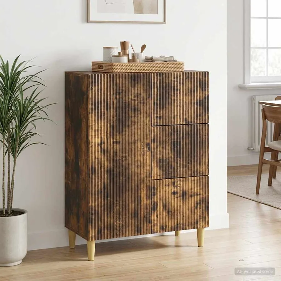 Buffet Chêne fumé 66 x 34,5 x 90 cm Bois d'ingénierie