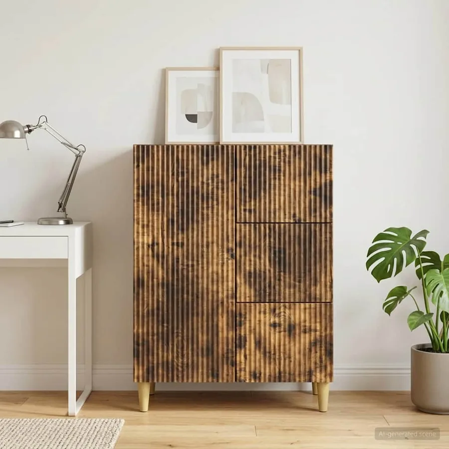 Buffet Chêne fumé 66 x 34,5 x 90 cm Bois d'ingénierie - 4