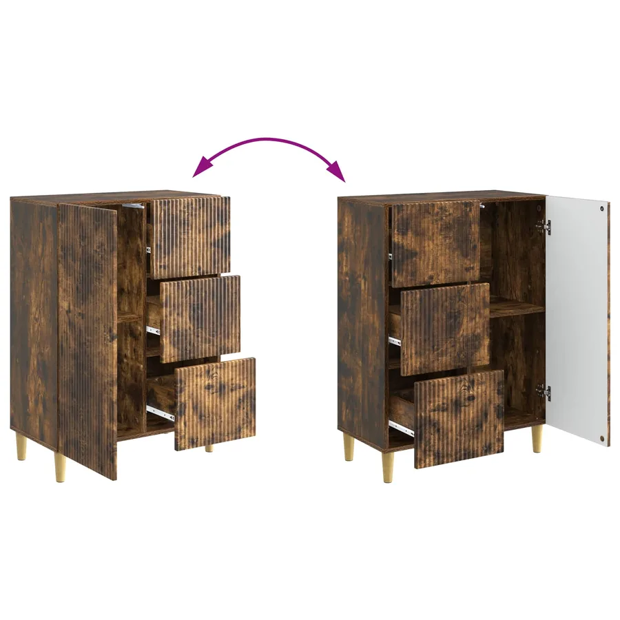 Buffet Chêne fumé 66 x 34,5 x 90 cm Bois d'ingénierie - 8