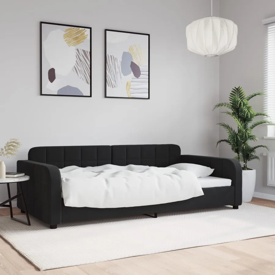 Lit de repos sans matelas noir 100x200 cm velours