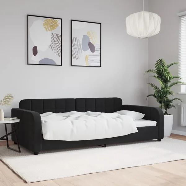 Lit de repos sans matelas noir 100x200 cm velours