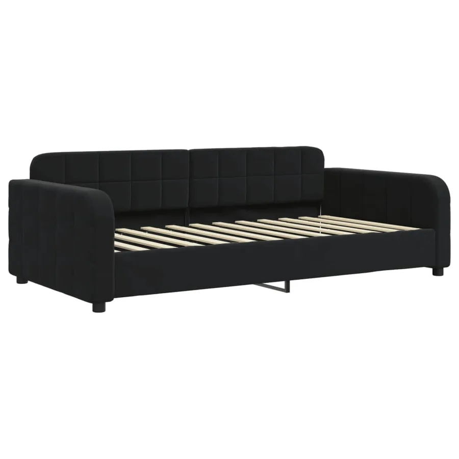 Lit de repos sans matelas noir 100x200 cm velours - 2