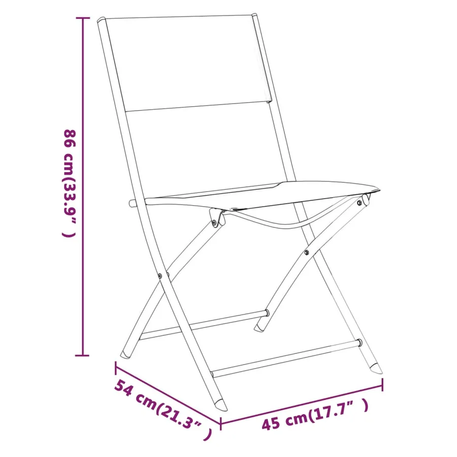 Ensemble à manger de jardin 3 pcs noir acier - 10