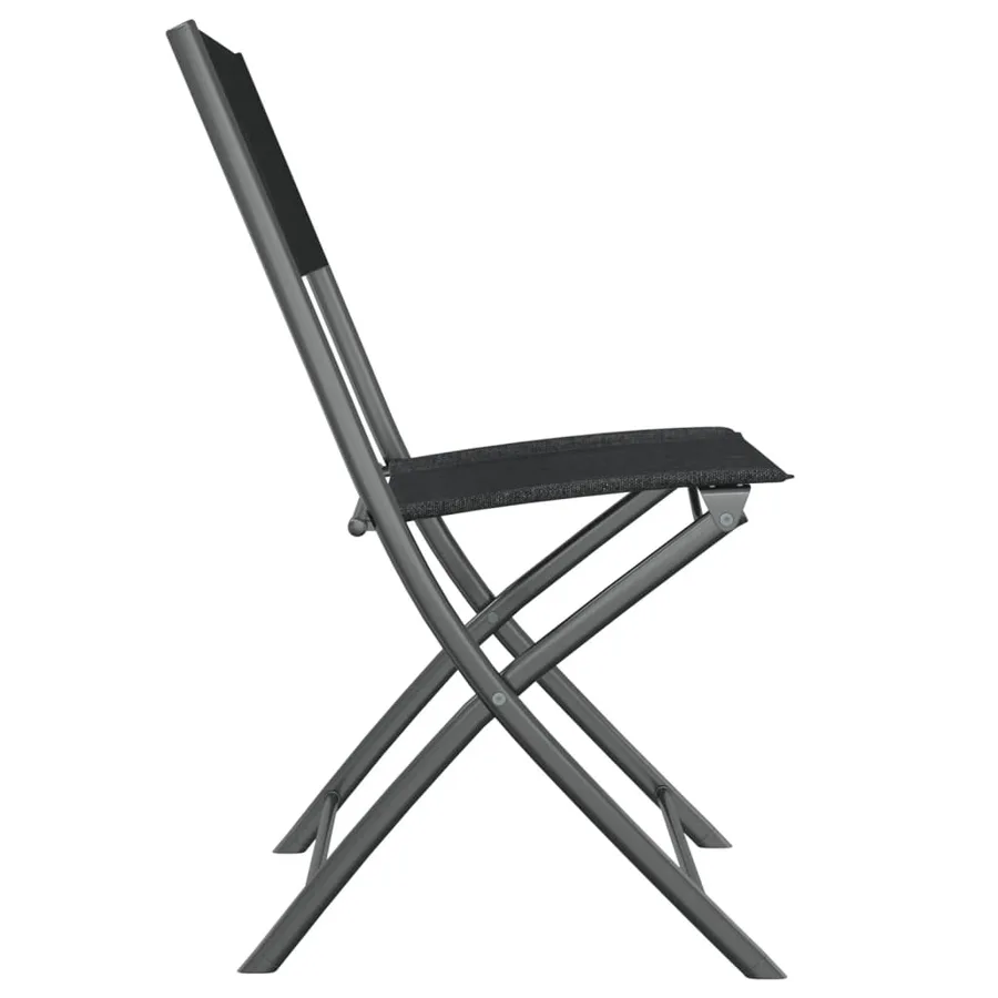 Ensemble à manger de jardin 3 pcs noir acier - 5