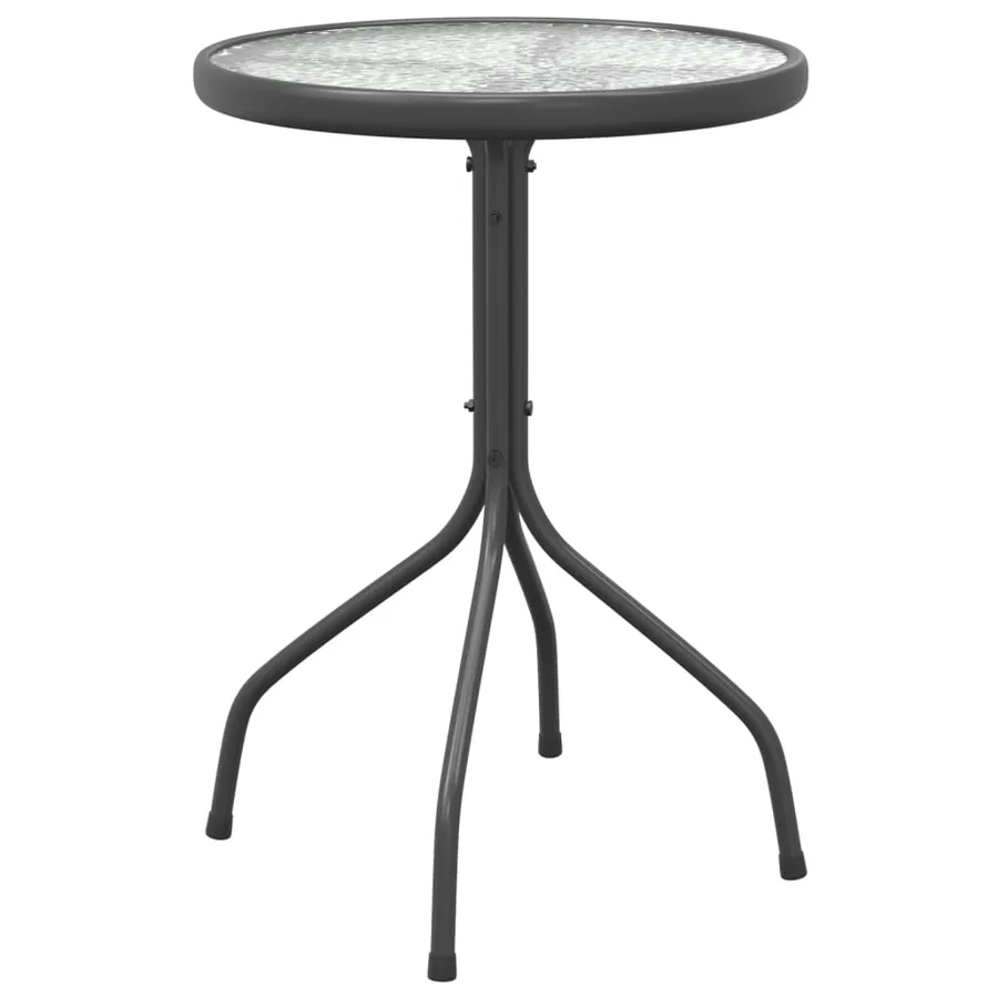 Ensemble à manger de jardin 3 pcs noir acier - 7