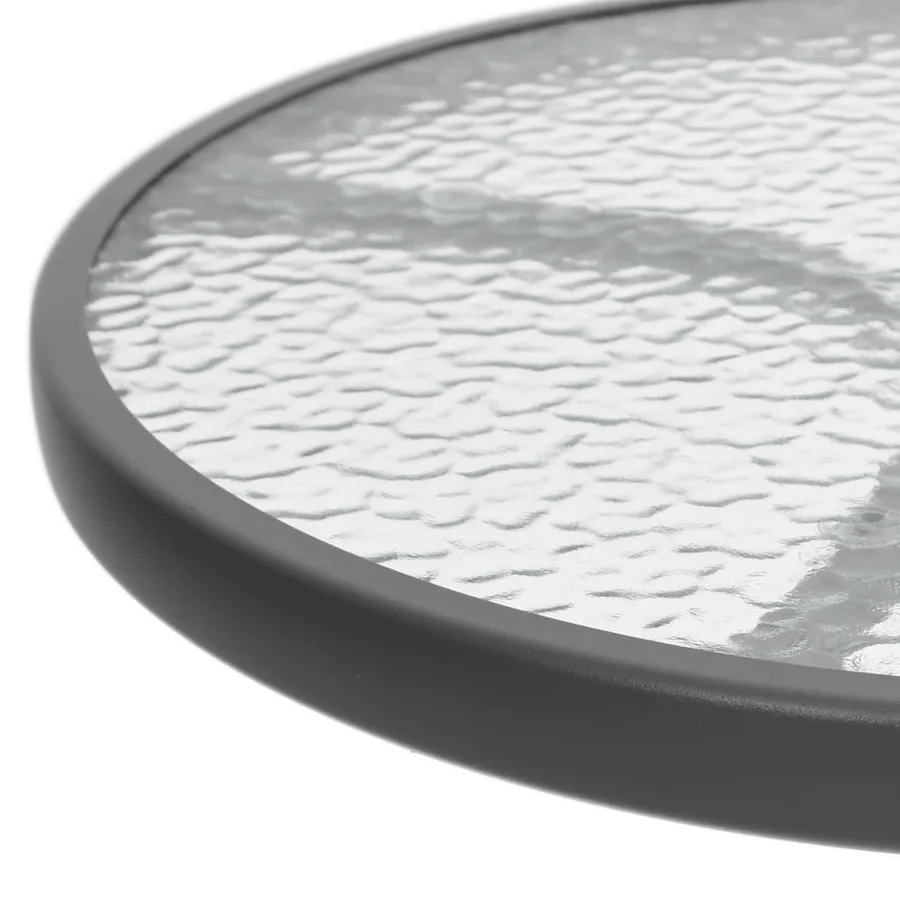 Ensemble à manger de jardin 3 pcs noir acier - 8