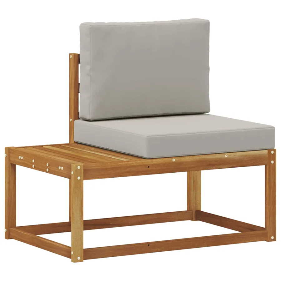 Ensemble de canapés d'extérieur avec coussin 3 pcs Naturel - 5