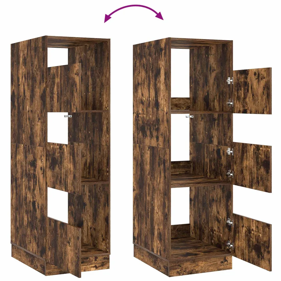 Armoire à Laver Chêne fumé 50 x 68 x 162 cm Bois d'ingénierie - 8