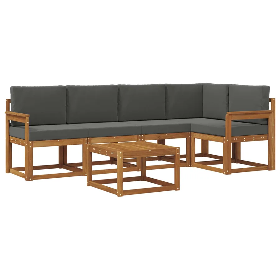 Ensemble de canapés d'extérieur 6 pcs Naturel et Anthracite - 2