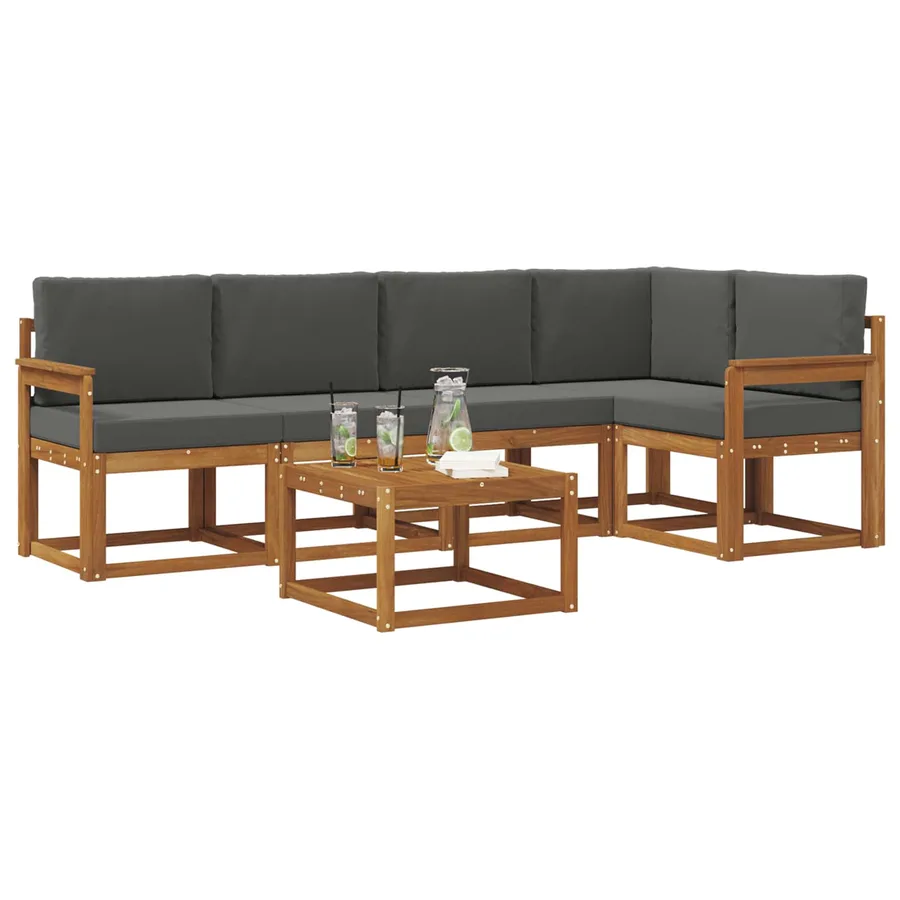 Ensemble de canapés d'extérieur 6 pcs Naturel et Anthracite - 3