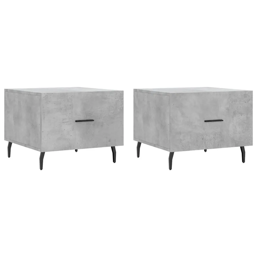 Tables basses 2 pcs gris béton 50x50x40 cm bois d'ingénierie - 2