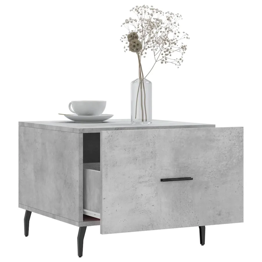 Tables basses 2 pcs gris béton 50x50x40 cm bois d'ingénierie - 4