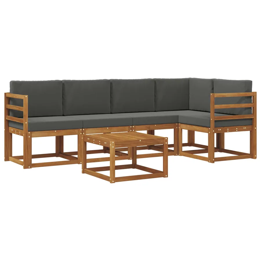 Ensemble de canapés d'extérieur 6 pcs Naturel et Anthracite - 2
