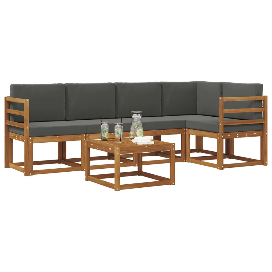 Ensemble de canapés d'extérieur 6 pcs Naturel et Anthracite - 3