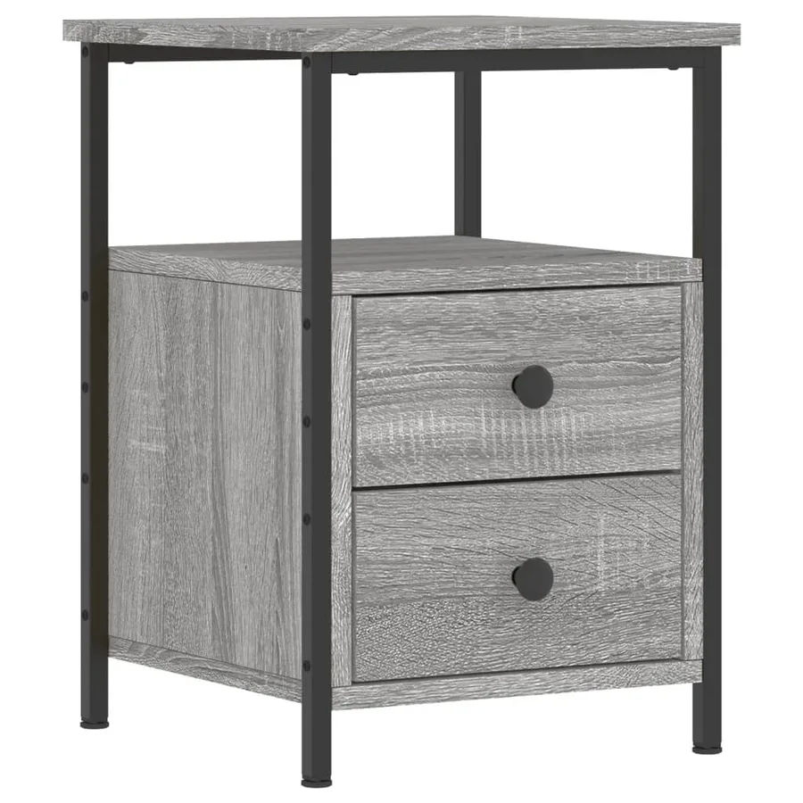 Tables de chevet 2 pcs sonoma gris 34x35,5x50cm bois ingénierie - 5