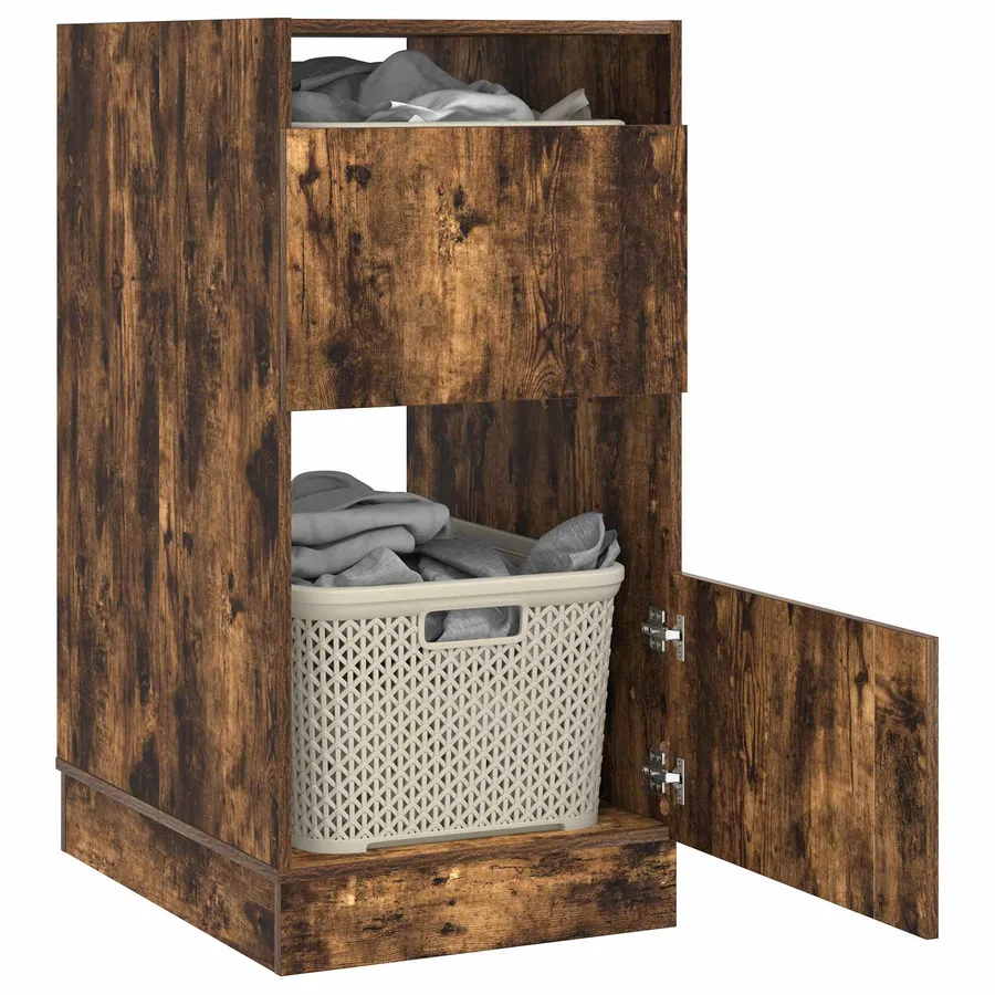 Armoire à Laver avec stockage Chêne fumé Bois d'ingénierie - 3