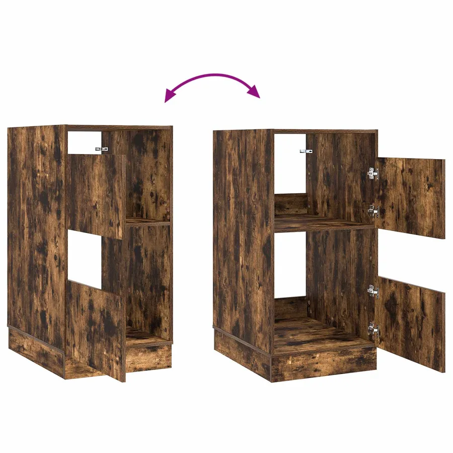 Armoire à Laver avec stockage Chêne fumé Bois d'ingénierie - 8