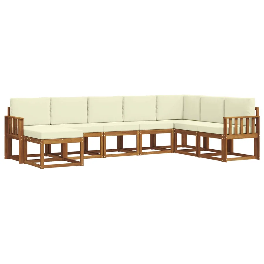 Ensemble de canapés d'extérieur 8 pcs Naturel et Crème - 2