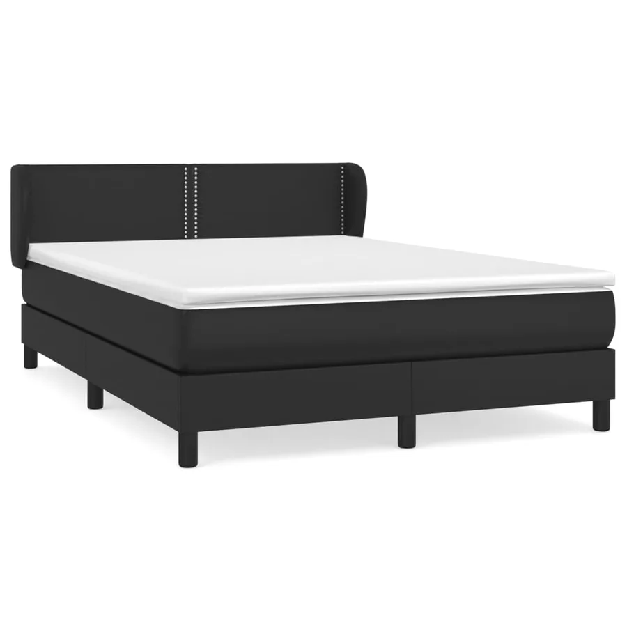 Sommier à lattes de lit avec matelas Noir 140x200 cm Similicuir - 2
