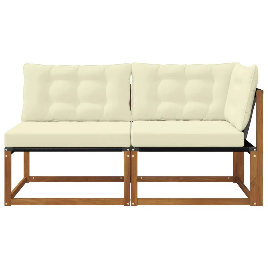 Canapé central et d'angle avec coussin 2 Pièce Naturel - 5