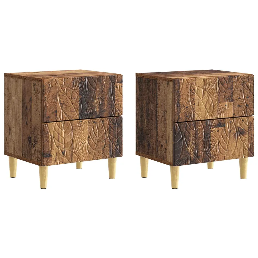 Table de chevet 2 pcs Bois ancien 43 x 34,5 x 48 cm - 2