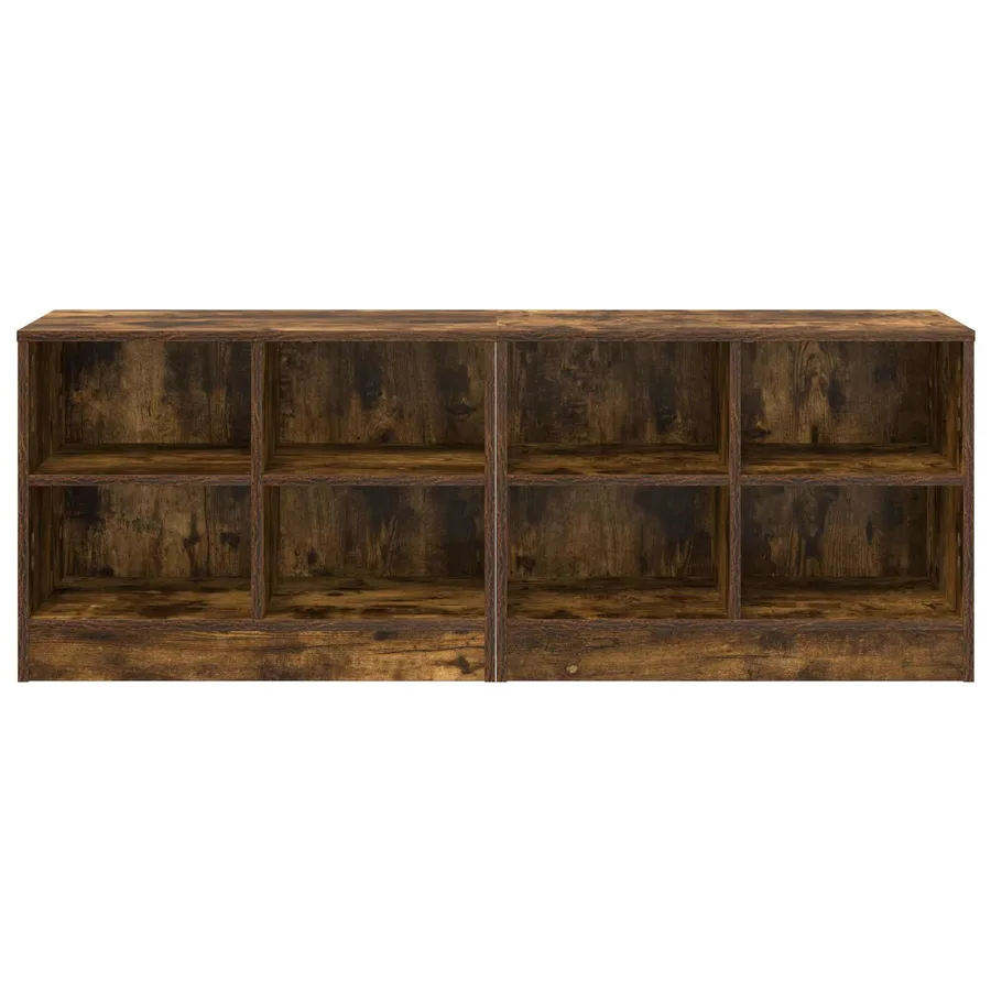 Armoire de lit avec étagère 2 pcs Chêne fumé 66 x 33 x 48 cm - 5