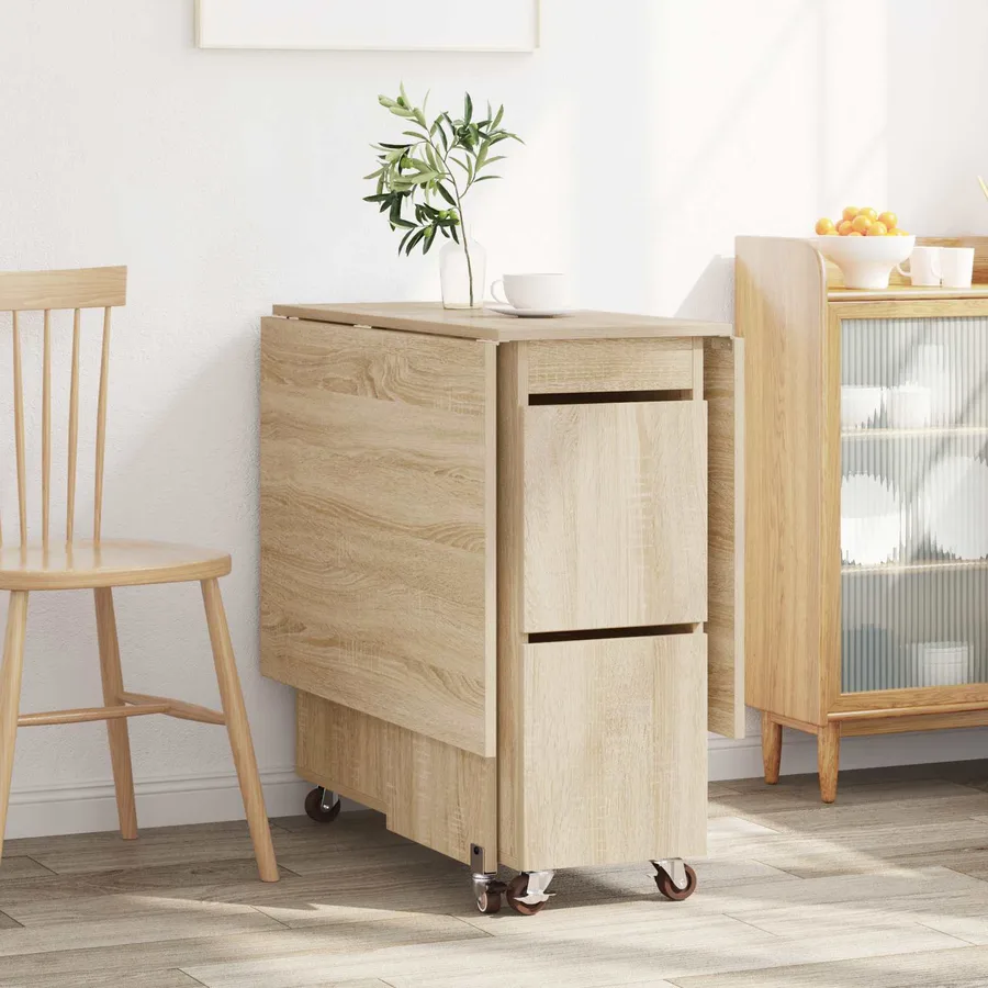 Table à dîner 140 x 80 x 77 cm Bois d'ingénierie Chêne Sonoma - 4