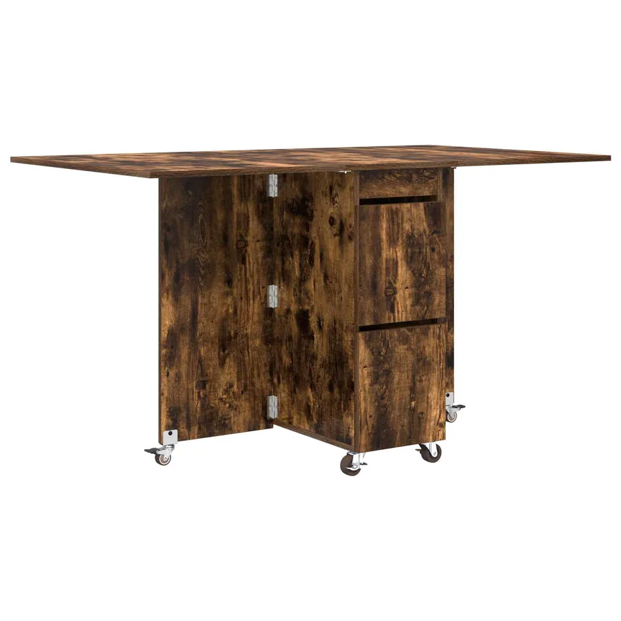 Table à dîner 140 x 80 x 77 cm Bois d'ingénierie Chêne fumé - 2