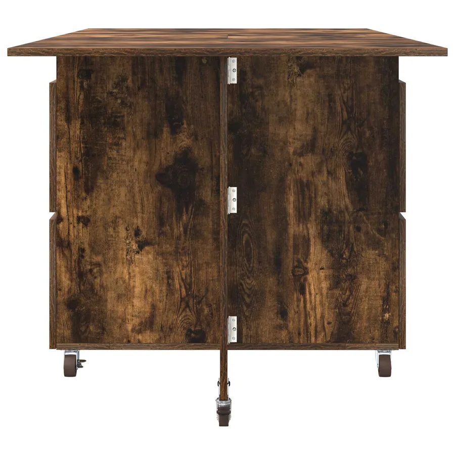 Table à dîner 140 x 80 x 77 cm Bois d'ingénierie Chêne fumé - 7