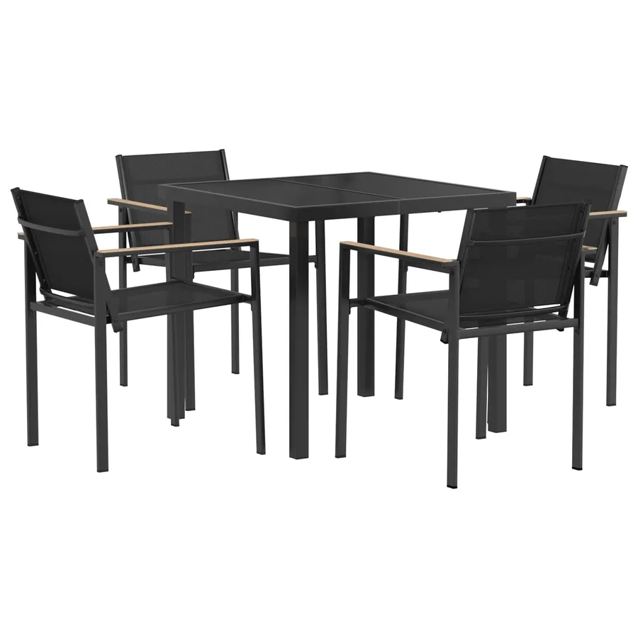 Ensemble de meubles d'extérieur 5 pcs Noir et anthracite - 2