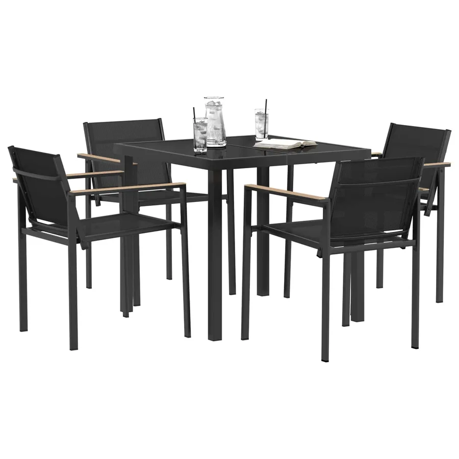 Ensemble de meubles d'extérieur 5 pcs Noir et anthracite - 3