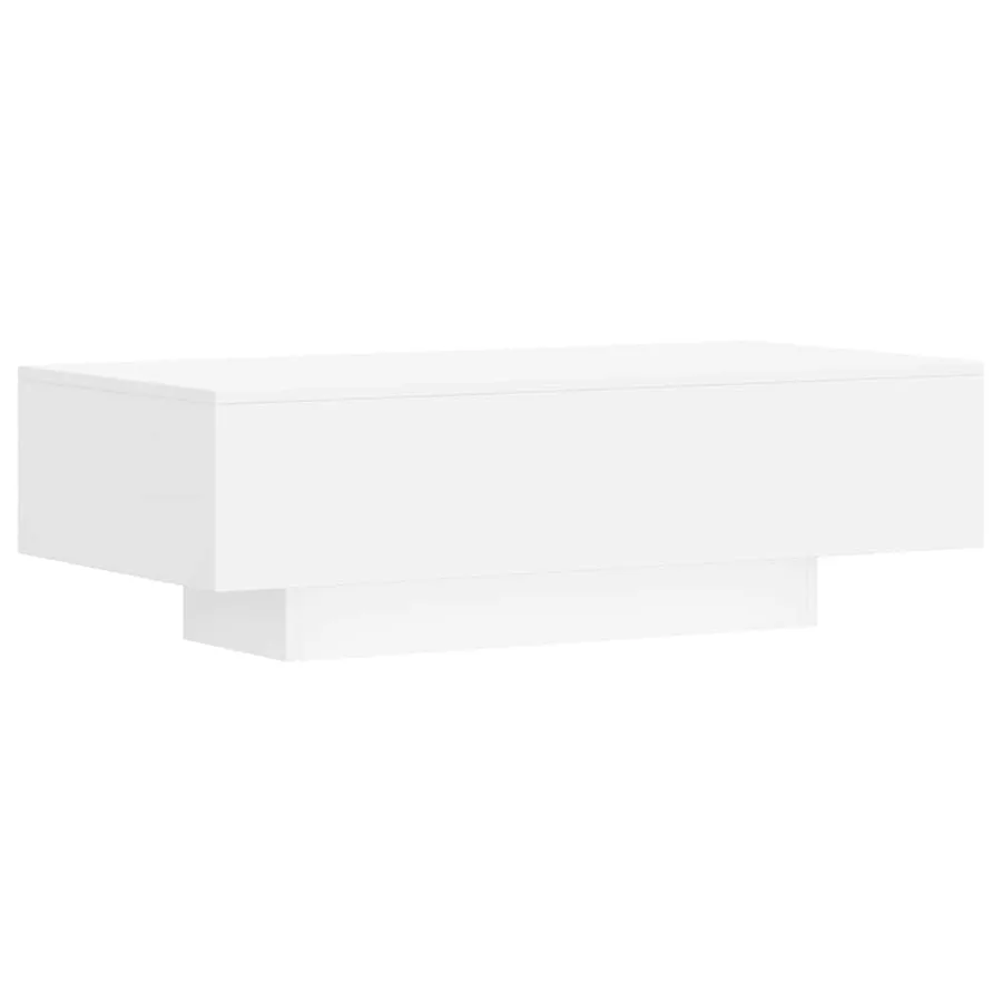 Table basse blanc 100x49,5x31 cm bois d'ingénierie - 2