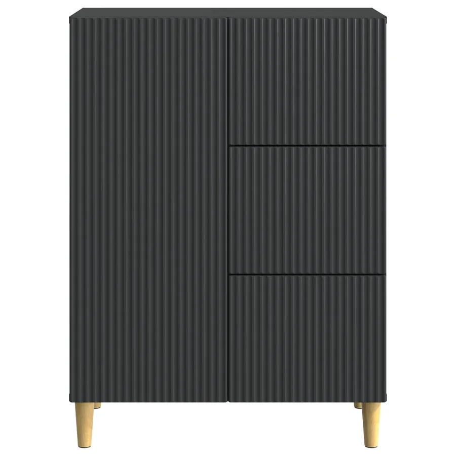 Buffet avec tiroir Noir 66 x 34,5 x 90 cm Bois d'ingénierie - 6