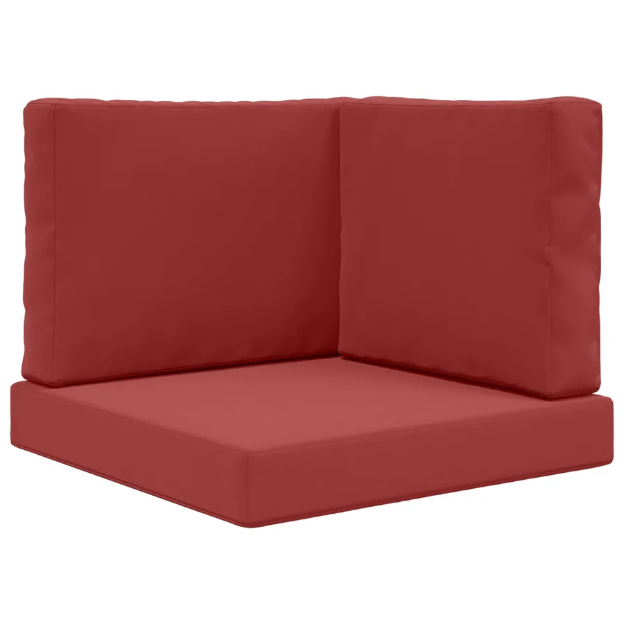 Coussin de canapé d'extérieur 3 pcs Bordeaux Polyester - 2